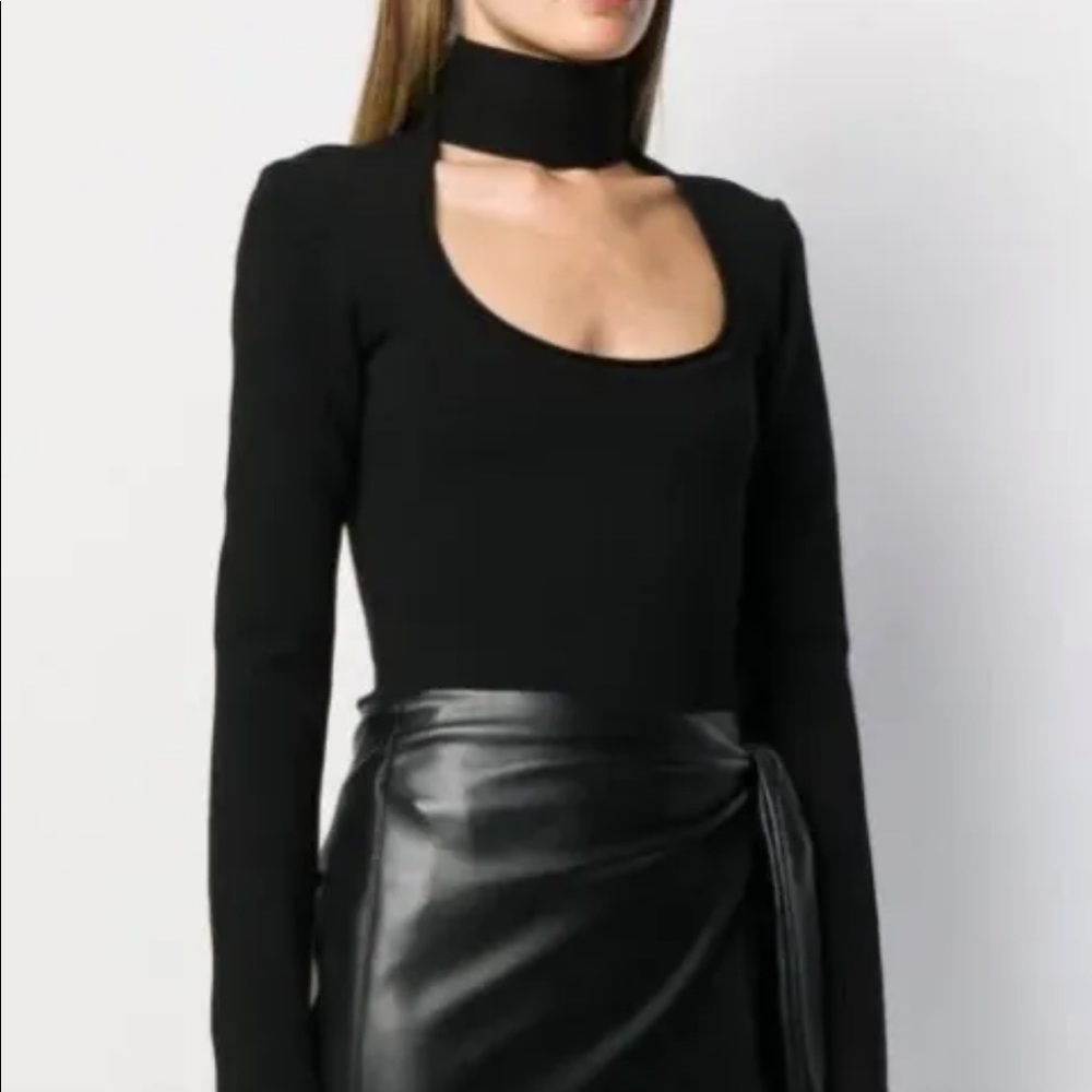 $1650 BOTTEGA VENETA Cut Out Turtleneck Ribbed Knit Top The Row Celine Size XS